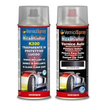 Kit Vernice Auto Spray compatibile con opel agila 20R saphirschwarz black met. e Trasparente Lucido Spray - kit ritocco vernice metallizzata 400+400