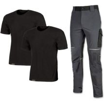 Kit vetements printemps/ete 2 tee-shirt + 1 pantalon de travail world - dtail : xxl