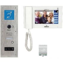 Aiphone - Kit vidéo accessibilité avec platine inox encastrée jpdvflbm avec boucle magnetique, écran 7' tactile