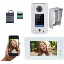 Automatisme Online - kit video ao wifi 7 pouces avec mémoire + camera saillie avec clavier à code