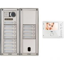 Kit Platine et poste video Sinthesi Steel Inox 10 boutons 6 modules 2V Programme URMET KVSI83/10