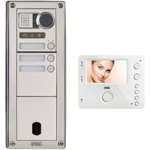 Kit Platine et poste video Sinthesi Steel Inox 3 boutons 3 modules 2V Programme Urmet KVSI83/03