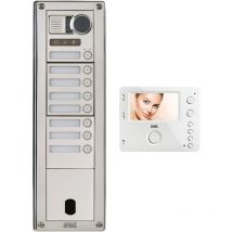 Kit Platine et poste video Sinthesi Steel Inox 8 boutons 4 modules 2V Programme URMET KVSI83/08