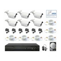 Housecurity - kit telecamere 5 mpx ahd 6 telecamere cavi ip dvr 8 canali hd 500 gb