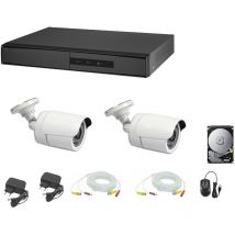 Kit telecamere ahd cloud dvr 4 canali 2 telecamere 5 mpx hd 500 gb cavi