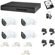 Housecurity - kit videosorveglianza ahd 4 telecamere 5 mpx cavi 20 mt hd 320 gb