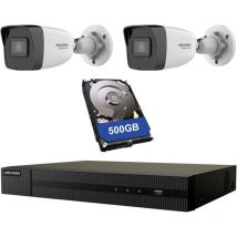 Housecurity - kit videosorveglianza hikvision 2X telecamere 2MPX nvr 500 gb hiwatch 4 canali 6 mpx