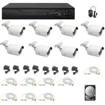 Housecurity - kit videosorveglianza ip cloud dvr 8 canali 8 telecamere 5MP ahd HD320 gb cavi