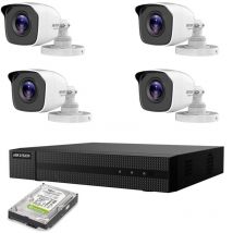 Hikvision - kit videovigilancia ip poe 2 mpx 4 cámaras nvr 4 canales hd 1TB