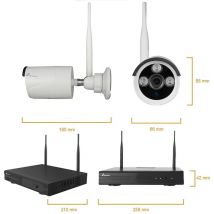 Kit videosorveglianza wireless full hd ip 4 telecamere 3 mpx wifi hd 1 tb