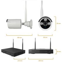 Nivian - kit videosorveglianza wireless full hd ip 4 telecamere 3 mpx wifi hd 2 tb