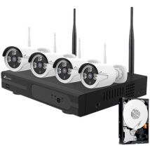 Nivian - kit videosorveglianza wireless full hd ip 4 telecamere 3 mpx wifi hd 500 gb
