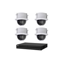 Kit Vidéosurveillance Enregistreur dvr 2 ports hdmi et 4 Caméras Dôme Analogiques hdcvi