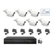 Kit videovigilancia ahd 6 cámaras ahd infrarrojos 5 mpx ip dvr 8 canales