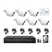 Kit videovigilancia ahd 6 cámaras infrarrojos 5 mpx ip dvr 8 canales hd 320 gb