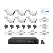 Housecurity - kit videovigilancia ahd 6 cámaras ir 5 mpx cables ip dvr 8 canales