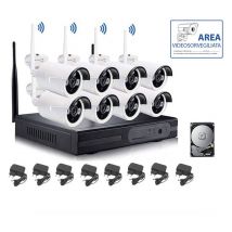 Kit videovigilancia inalambrico nvr 8 canales 8 camaras inalambrico hdd 2TB