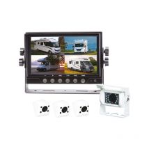 Kit vidéo de recul avec 4 caméras blanches & écran Quad lcd 7'' RW4QUAD