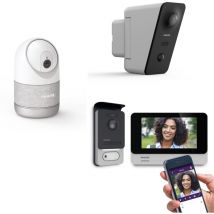Kit Visiophone filaire connecté Connect 2 + Caméra intérieure connectée Look + Caméra extérieure connecté View - WelcomeEye - Philips -