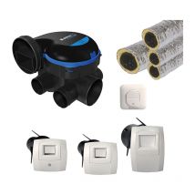 Aldes - Kit vmc simple flux hygroreglable + bouton poussoir + gaines - EasyHOME hygro premium mw Piles 11033034KIT