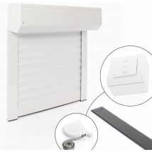 Kit Volet Roulant Ajustable en Aluminium - Montage Facile , Pour Fenêtre Porte-Fenêtre, Manuel Motorisé Solaire, Fabrication Française (h120 x l120