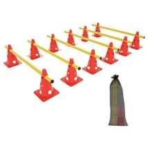 Kit Von 6 Haies Zu/bei Enfoncer Sports Entraînement Der Coordination Mit 12 Cônes Multifonctions + 6 Barres Höhe Réglable Kit Von Haies Agility 
