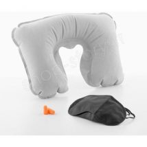 Kit Voyage Confort, Masque pour les Yeux, Bouchon d'Oreille Anti-Bruit, Coussin pour Cervical