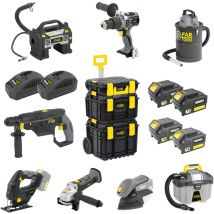 Fartools - Kit x-fit Multi-Usage 18V avec Outils, Batteries et Caisses de Transport - Puissance, Polyvalence et Mobilité.