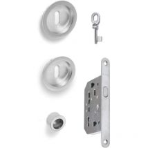 Set maniglia porta scorrevole cromo acciaio satinato con chiave kit porte scorre