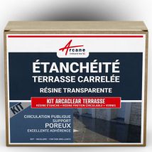 Arcane Industries - tanchéité transparente terrasse carrelée résine produit translucide carrelage balcon - 10 m², circulation publique support non