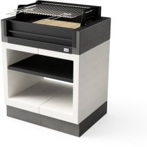 Barbacoa de Obra para Leña y Carbón Modelo kitaway grill (Gris/Blanco - 94 x 63 x 115 cm) ref: T00171 - Uso en Exteriores - Tuozi