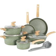 Kitchen Academy Topfset 12tlg Antihaft-versiegelung Kochgeschirr Set Topf Und Pfannenset Mit Deckel, Töpfe Und Pfannen Set Für Induktion, Gasherde Und