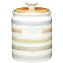 KitchenCraft Tea Caddy, contenitore per tè in ceramica a righe, 800 ml