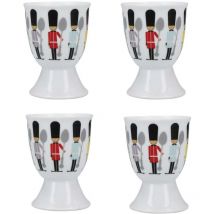 KitchenCraft Juego de 4 hueveras, porcelana