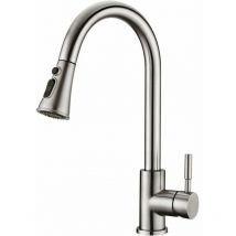 Colnk - Kitchen Faucet - Bring 3-mode pull-out spray, single lever mixer, kitchen sink faucet, 360° kitchen faucet