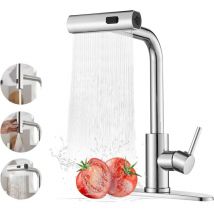 Kitchen faucet with pull-down sprayer, waterfall kitchen sink faucet, faucet with pull-down sprayer 3 functions,Chrome plating