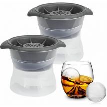 Kitchen Silicone Ice Cube Tray 2 pcs Ball Ice Cubes Tray Food Grade Round Ice Cube Mold for Whiskey