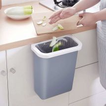 Kitchen Poubelle 10L Wall Mounted pour Voiture Bureau à Domicile Cuisine Can (Gris)-Fei Yu