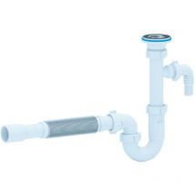 Aniplast - Kitchen Sink Drain Waste Trap 6/4' x 40mm with Flexible Part + Dishwasher Input