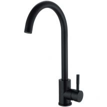Xaviga - Kitchen Sink Swan Mixer Tap Matt Black wras Approved Swivel