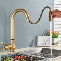 Kitchen taps with pull out spray antique,kitchen faucets with hot and cold water mixer,kitchen taps mixer for sink with spout swivels 360¡ã,single