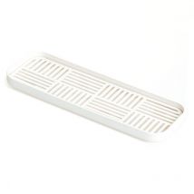 Pesce - Kitchen Tray, Double Layer Sink Organizer for Kitchen Counter/Bathroom, Soap and Sponge Holder white