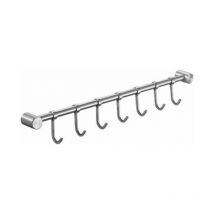 Kitchen Wall Rack Wall Mounted Kitchen Utensil Storage Rack with 7 Hooks, for Hanging Kitchen Utensils - Soup Spoon, Pot, Saucepan, Drainer, Glove,