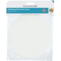 KitchenCraft Antihaft-Backpapier, rund, fettdicht, 20 cm - Packung of 100 Stück.
