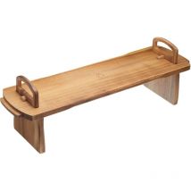 Kitchen Craft - Artesa Bandeja de Madera Elevada, Diseño Rústico de Madera de Acacia, Plegable para Almacenamiento Plano, 52 x 15 x 17 cm
