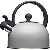 KitchenCraft Living Nostalgia Bollitore per Fornelli in Metallo, Adatto ad Ogni Piano Cottura, Beccuccio Fischiante, Capacità 1.3 l, Grigio