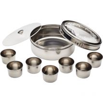 KitchenCraft World of Flavours Masala Dabba Set portaspezie con 7 contenitori e doppio coperchio