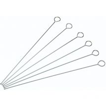 KitchenCraft Flache Grillspieße, Spieße für Fleisch, Edelstahl, 30 cm, 6 Stück - Farbe Silber