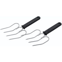 Kitchen Craft - KitchenCraft Tenedores para levantar aves, levantadores de pavo y carne, acero inoxidable, 22 x 9 cm, juego de 2, negro/plateado