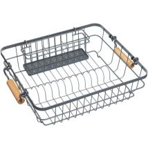 Kitchencraft Living Nostalgia scolapiatti in filo con scolaposate, 47 x 36 cm (18,5 x 14 '), Metallo, grigio, 36 x 12 x 47 cm (36 x 12 x 47 cm)